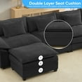 thumbnail image 6 of Puremind 118" Oversized Modular Sectional Sofa, Chenille U Shaped Cloud Couch, 30" Deep Seat Couch with Movable Ottomans for Living Room/Apartment, Dark Gray, 6 of 8