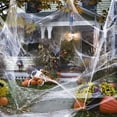 thumbnail image 5 of 1000 sqft Spider Webs Halloween Decorations + Free 100 Fake Spiders, Super Stretch Cobwebs for Scary Halloween Indoor and Outdoor Party Props Supplies, 5 of 9
