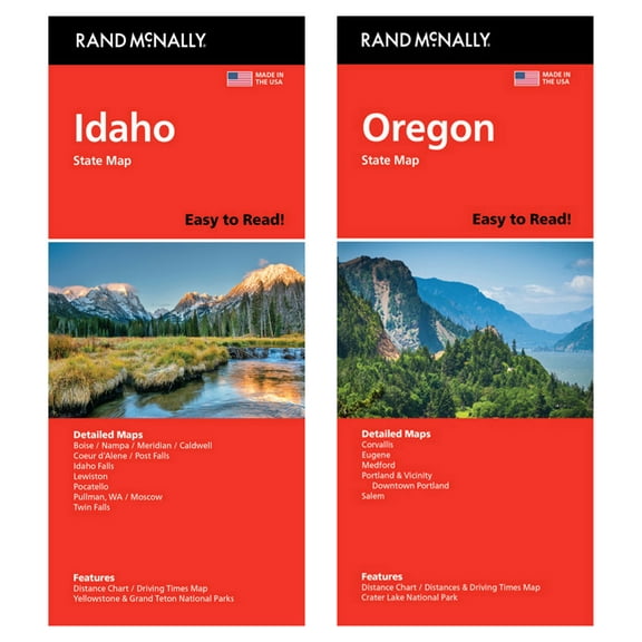 Rand McNally State Maps: Idaho and Oregon (2 Maps)