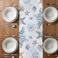 thumbnail image 6 of Ocean Turtle Table Runner - 90 Inch Long, Kitchen Dining Table Runner Dresser Scarves, Summer Coastal Coral Flower Shells Farmhouse Decor for Coffee Tables Wedding Party Banquet, 6 of 8