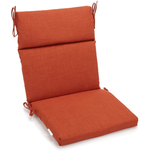 Blazing Needles 20 x 42 in. Spun Polyester Solid Outdoor Squared Seat & Back Chair Cushion, Cinnamon