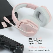NUBWO G06 Wireless Gaming Headset for PS5 PC Laptop Noise Cancelling Over Ear Headphones with Mic 48H Long Lasting Battery 2.4G BT Connection WirelessWired Headset Bass Surround Soft Earmuf