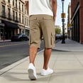 thumbnail image 5 of BiZtdJrK Men's Cargo Shorts Below Knee Capri Pants Casual Loose Fit Long Short with Elastic Drawstring Multi-Pockets Khaki XXXXL, 5 of 8