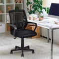 thumbnail image 2 of Pemberly Row Polyurethane Ergonomic Mid-back Mesh Computer Office Chair in Black, 2 of 10