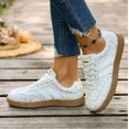 thumbnail image 2 of Women's Retro Gum Sole Fashion Sneakers-Lace Detail Casual Retro Walking Shoes-Gum Sole Casual Tennis-Anti Slip Trainers, 2 of 9
