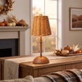 thumbnail image 5 of Vintage Rattan LED Table Lamp, Rechargeable Touch Dimmable Bedside Light with Woven Shade, Cordless Accent Lamp for Bedroom, Living Room, Patio, Nightstand, A, 5 of 6