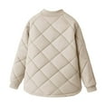 thumbnail image 6 of Olyvenn Quilted Jackets Women Lightweight Button Down Puffer Coats Baggy Long Sleeve Collarless Padded Outerwear with Pockets Beige XXXXL, 6 of 8