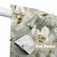 thumbnail image 2 of Sage Green Spring Floral Kitchen Window Curtains, Swag Curtains Valance for Bedroom Living Room Bathroom, Summer Botanical Flowers Rod Pocket Window Treatment Curtain Block Drapes 2 Panels 28"x36", 2 of 9