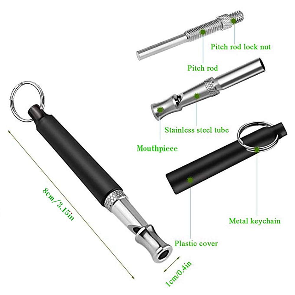 Professional Dog Training Whistle to Stop Barking MIGOHI Dog Whistle Adjustable Pitch Frequency Ultrasonic Sound Training Tool 3 Pcs Pet Whistles with 3 Free Lanyard Silent Barking Control for Pet 