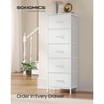 thumbnail image 2 of Cómoda SONGMICS para Dormitorio, Cajonera de Acero y MDF, 5 Cajones de Tela No Tejida, Organizador de Almacenamiento, Armario, Entrada, Blanco Nube y Blanco Nieve ULGS315W01S, 2 of 6