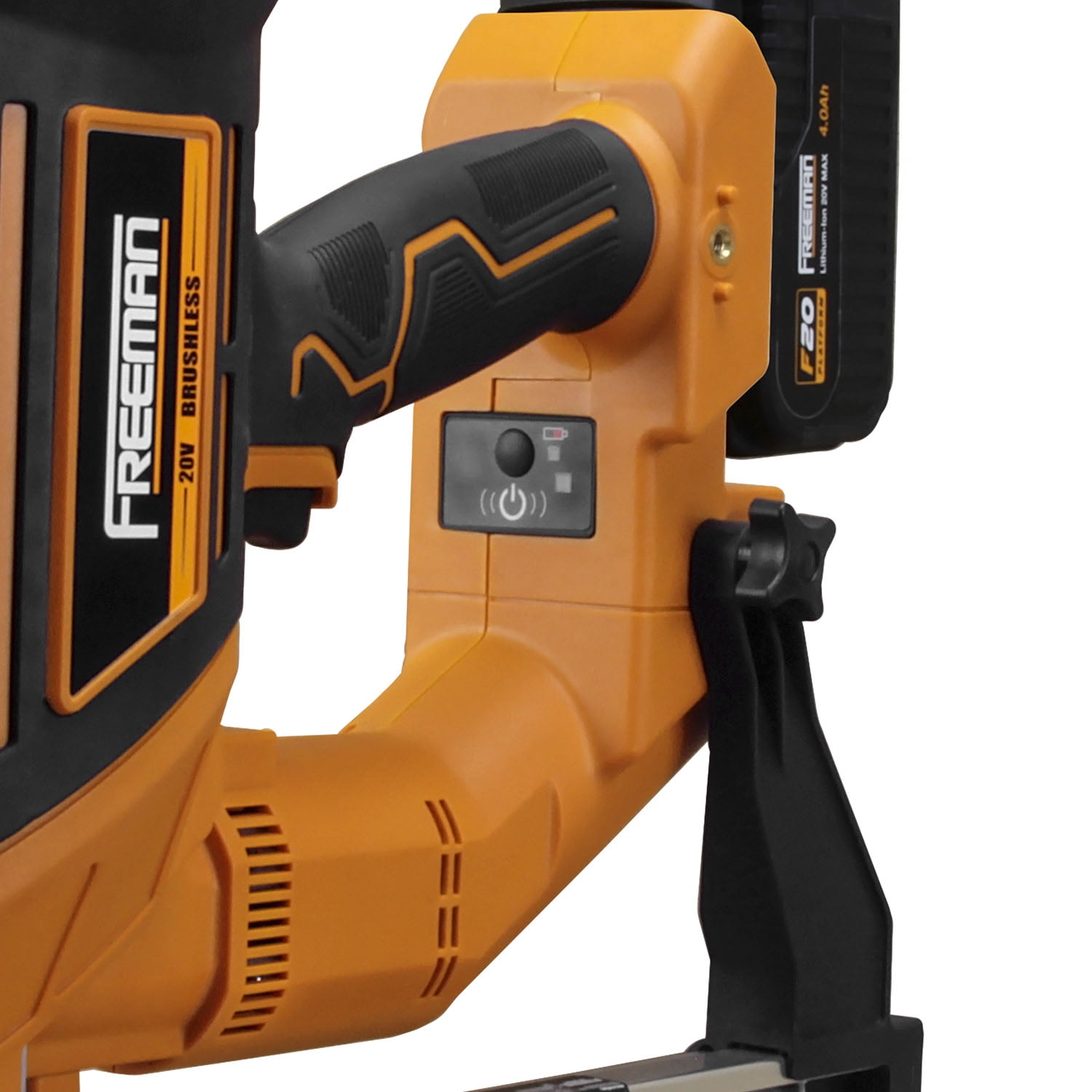 Freeman PE20VCSPN40 20 Volt Cordless and Brushless 1-1/2" Concrete Nailer Kit with Lithium Ion Battery, Charger, and Case – 750 Shots per Charge