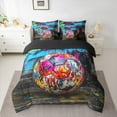 thumbnail image 2 of Manfei Teens Football 7 Pieces Bedding Comforter Set,Soccer Sport Full Bedding Set,Rainbow Graffiti Hippie Fitted Sheet Flat Sheet For Boys,Luxury Bedroom Decor Reversible, 2 of 8