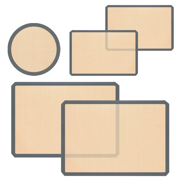 5pcs Non Stick Silicone Baking Mats, Reusable Silicone Baking Mat, Heat Resistant Baking Mat for Baking Cookies Pastries