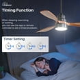 thumbnail image 3 of Sofucor 48 Inch Smart Ceiling Fan with Lights and Remote/APP Control, Compatible with Alexa/Google, 3 Blade Brown Black Solid Wood Low Profile Ceiling Fan for Indoor Outdoor Bedroom Farmhouse Patio, 3 of 8