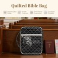 thumbnail image 6 of Xoenoiee Black Lion Corss Pattern Bible Covers for Women Men God is Within Her Lightweight Quilted Bible Case Bag Tote Bag with Handle and Zipper Clouse Bible Carrying Accessories, 6 of 7