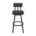 thumbnail image 2 of Armen Living Jinab 30" Swivel Metal & Faux Leather Bar Stool in Brown, 2 of 11