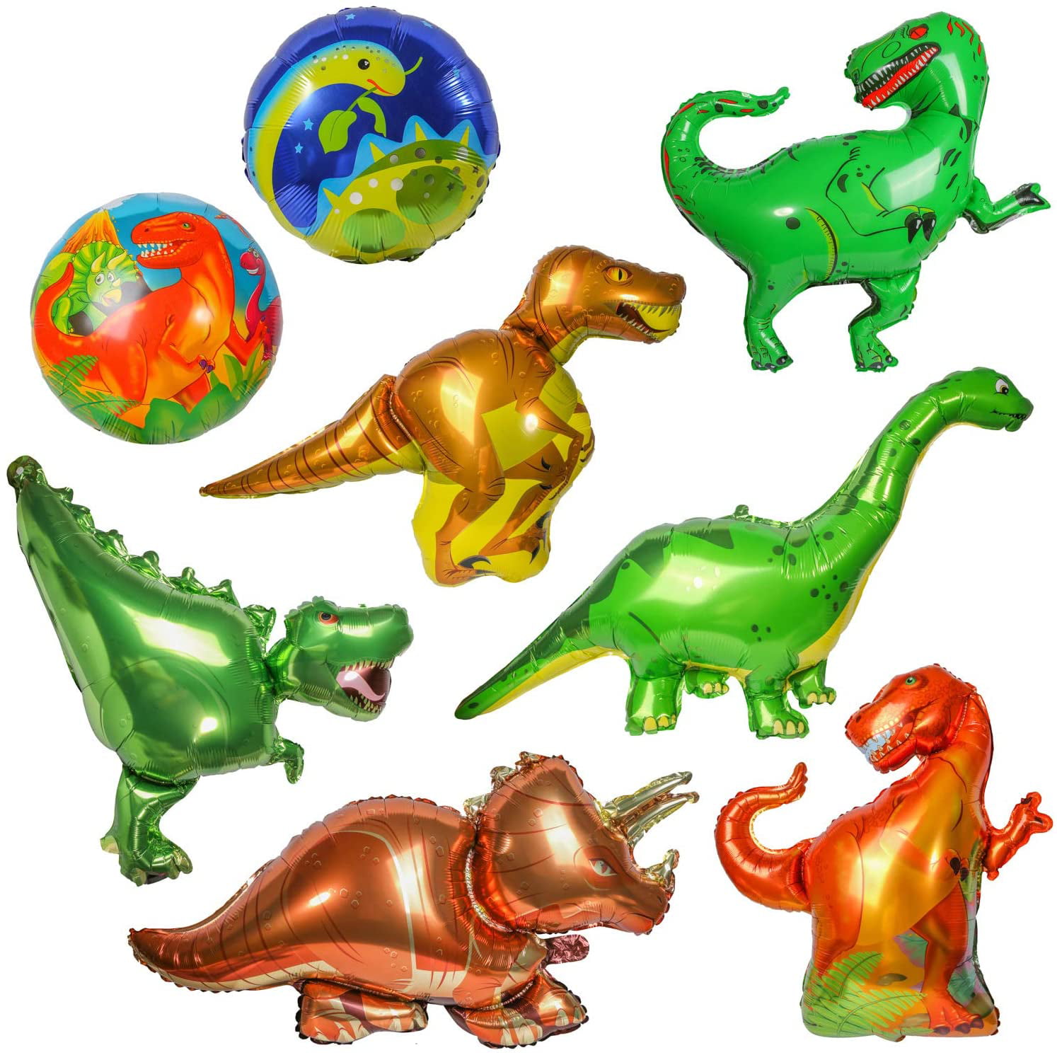 Triceratops T-rex Raptor Allosaurus Dinosaur Balloons 5 Foil Dinosaur Balloons Inflatable Party Supplies and Decorations for Kids foci cozi