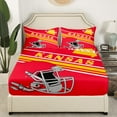 thumbnail image 3 of Erosebridal Sport Footabll Bed Sheets Set Queen Size,Ball Game Bedding Sets Queen Size,Teenager Bedroom Decor(Kansas),Ultra Soft,4 Pieces, 3 of 7
