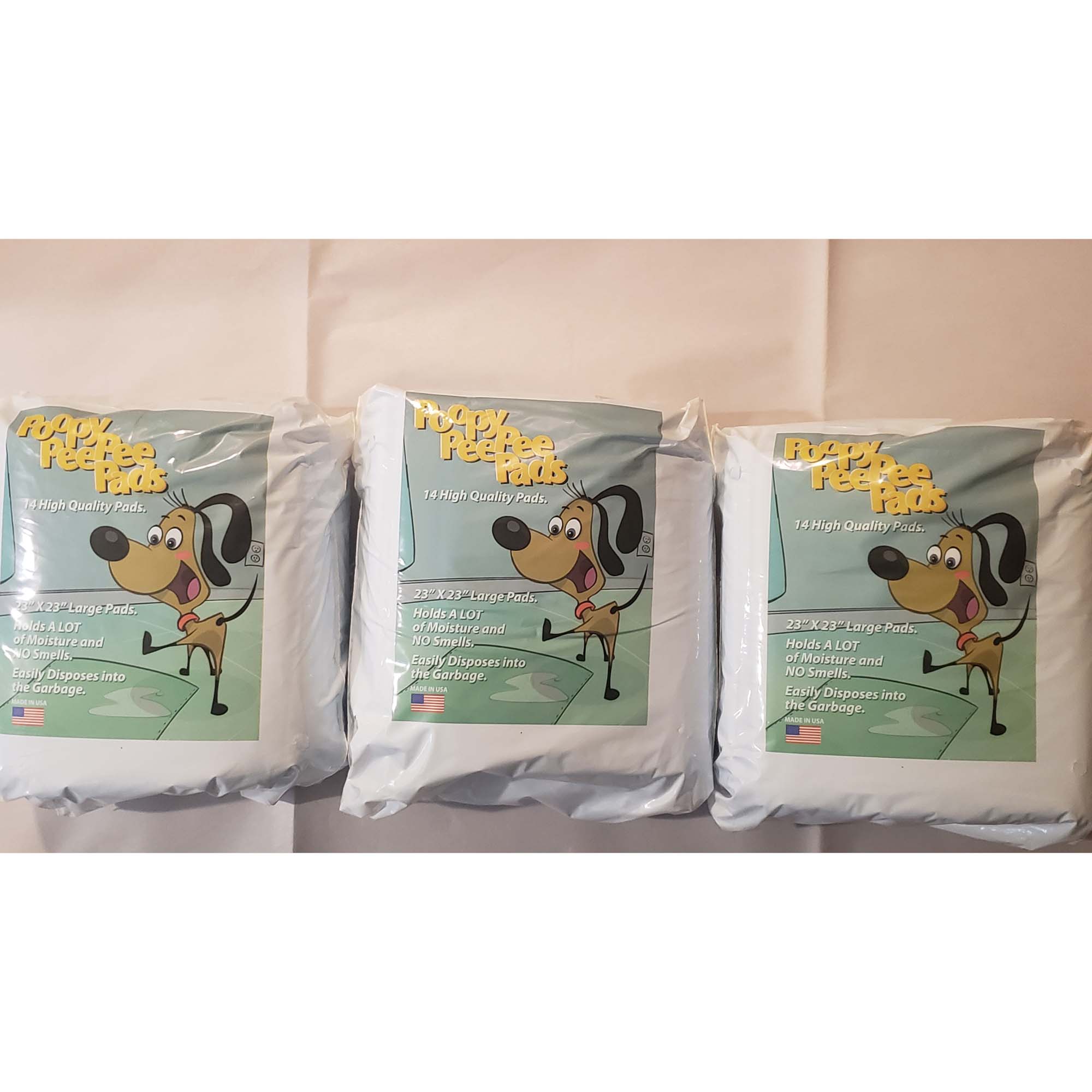 MADE IN USA! POOPY PEE PEE PADS, 3 UNITS