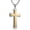 Gold, variant on Men's Large Heavy Two-Tone Cross Pendant Necklace - 3 Colors (Gold/Silver/Two-Tone) Stainless Steel with Cubic Zirconia, Bold Religious Statement Jewelry for Men Gifts
