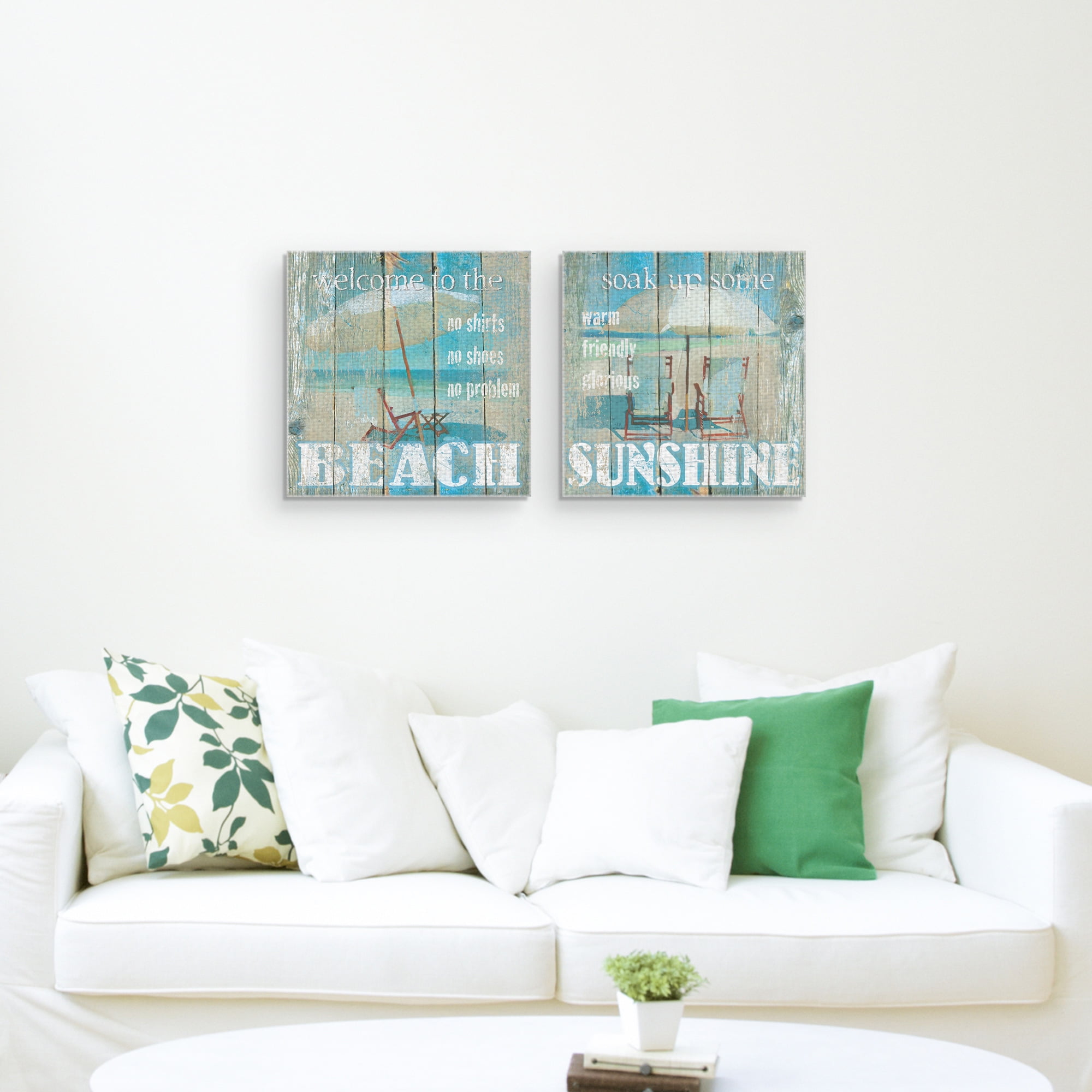 Beach and Sunshine by Carol Robinson Wrapped Canvas Art Print Set of 2