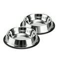 thumbnail image 1 of CshidWorld Paquete de 2 Tazones de Acero Inoxidable para Perros, Base de Goma Antideslizante, Plato de Agua para Comida de Perro y Gato, Apto para Lavavajillas, 38oz Pieza, Resistente Al Óxido y Libr, 1 of 8
