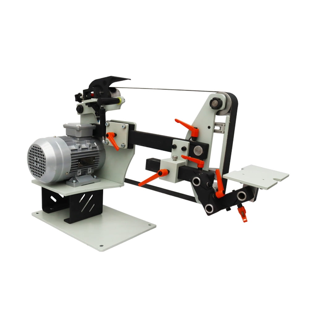 72*2 Inch Multi-Function Belt Sander Knife Grinder Variable Speed Power Bench Sander with 3 Grinding Wheel and Frequency Converter 220V