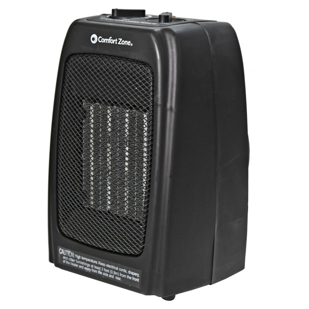 Comfort Zone 750/1500Watt Energy Save Ceramic Heater, Black Walmart