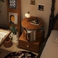 thumbnail image 2 of Estantería giratoria de 360 grados, estante de almacenamiento móvil, mesita de noche de madera maciza para apartamento pequeño de segunda mano, regalo de inauguración de la casa, 2 of 4