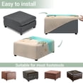 thumbnail image 5 of Xoenoiee Beach Turtle Starfish Heart Print Ottoman Covers Slipcover Square Jacquard Fabric Footstool Protector Covers Storage Stool Ottoman Covers Stretch with Elastic Bottom, L, 5 of 7