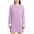 thumbnail image 6 of Purple Hoodies for Womens Fleece Lined Sweatshirts Side Slits Pullover Fall Winter Plush Comfy Tops Loungewear Shirts Women Fall Clothes, 6 of 6