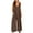 Coffee, variant on Diufon Jumpsuit for Women Sleeveless V Neck Wide Leg Pants Romper with Pockets Solid Color Casual Overalls