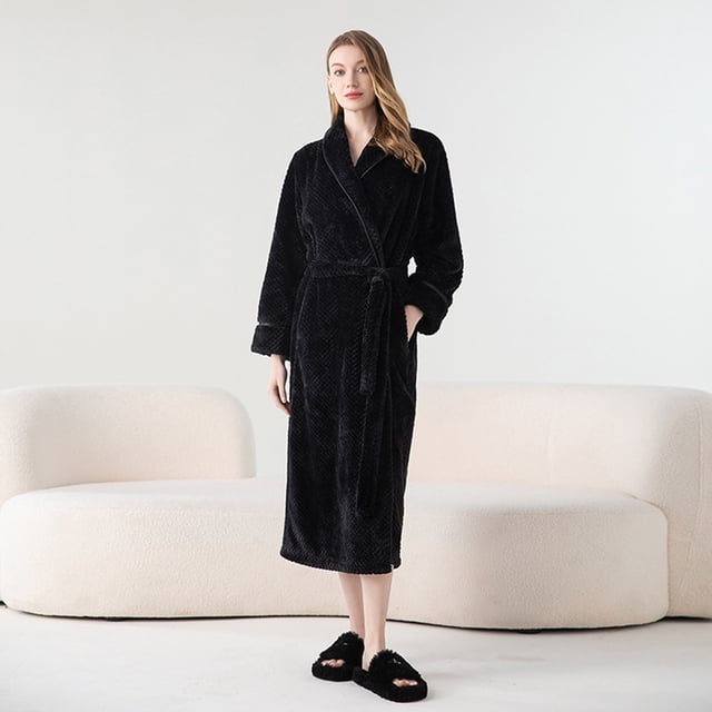 Batas de invierno para mujer, camisón cálido, albornoz para parejas, camisón de invierno para hombre y mujer, pijamas para mujer.