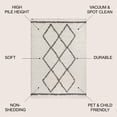 thumbnail image 2 of JONATHAN Y MERCER SHAG 3 x 5 Area Rug, Mercer Plush Tassel Moroccan Geometric Trellis - Cream/Gray, MCR103B-3, 2 of 3