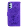 thumbnail image 5 of Feishell Wallet Phone Case for Motorola Moto G51 5G,for Women Men,Butterfly & Rose Embossed PU Leather Magnetic Clasp Flip Stand Card Slots Shockproof Ultra Thin Protective Cover,Purple, 5 of 8