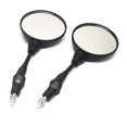 thumbnail image 3 of Universal Motorcycle Aluminum Alloy 10mm Diameter Handlebar Rotatable Collapsible Round Shape Rearview Amber Side Mirror Modified Accessories for Kawasaki KLX250/KL250 Street Cars Universal Scooters, 3 of 6