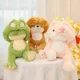 thumbnail image 2 of Peluche de 35 cm, bonito y divertido gato, rana, dinosaurio, Shiba Inu, conejo, mono, pato, para niños, amigos, muñeco de decoración con almohada, 2 of 5