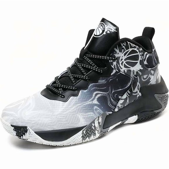 Mens Basketball Shoes Fashion Non-Slip Lightweight Breathable Outdoor Sneakers Cushioning Workout Shoes for Running Walking Sports Training