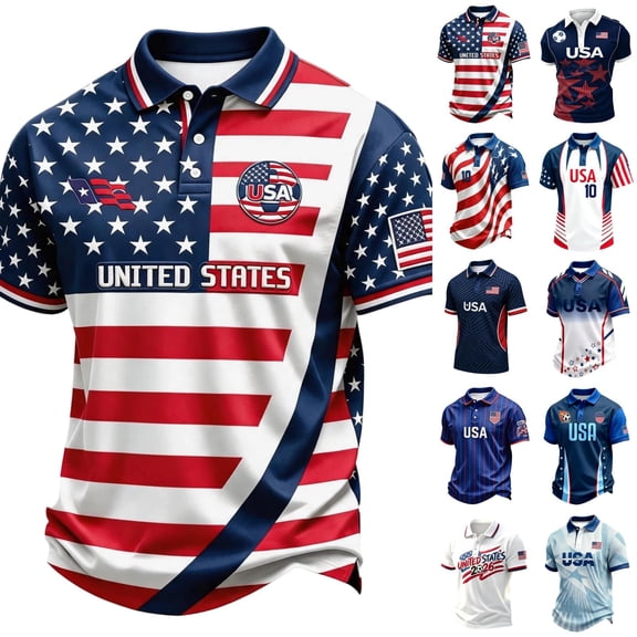 2026 New Mens USA Soccer Jersey T-Shirt Printed, United States Jersey Soccer, Crew Neck Short Sleeve Match Day Sweat Resistant Football Training Shirts for Adult(Sky Blue, 2XL)