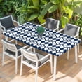 thumbnail image 2 of Bohemia Table Cloths for 4 Foot Rectangle Tables, Minimalist Geometric Pattern Abstract Dark Blue Patio Waterproof Elastic Fitted Tablecloths, Washable Rectangular Table Cover for Camping, 2 of 8