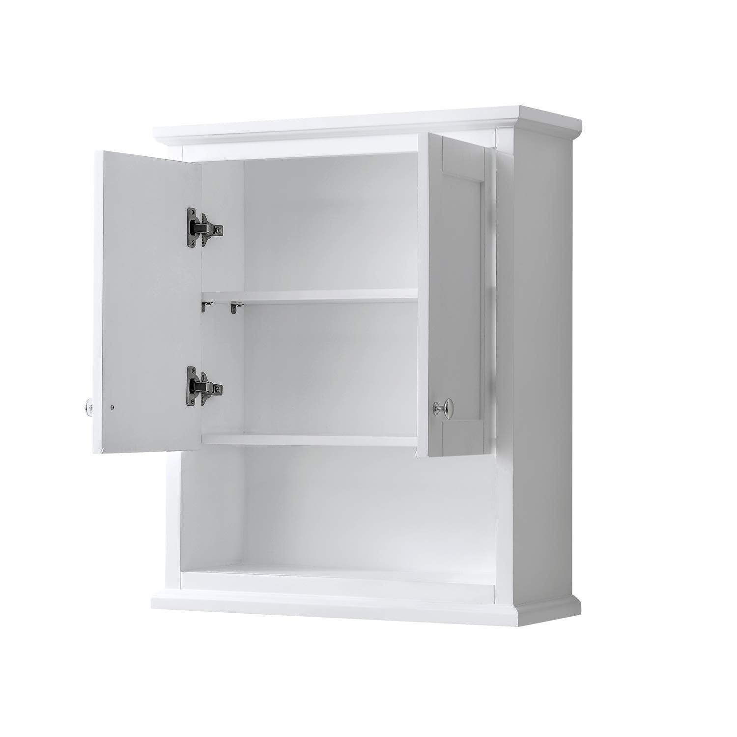 Wyndham Collection Avery 25" Wall-Mounted Wood Bathroom Storage Cabinet in White