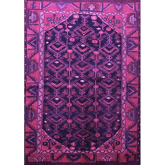 Ahgly Company Indoor Rectangle Persian Purple Traditional Area Rugs, 3' x 5'