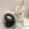 thumbnail image 3 of Porta bolígrafos de cerámica, diseño minimalista, soporte para cepillos de dientes con nudo de cuerda, soporte para cepillos de dientes para tocador de baño y decoración de encimeras-C, 3 of 3