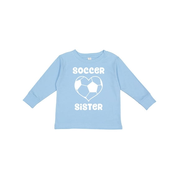 Inktastic Heart Soccer Sister Girls Long Sleeve Toddler T-Shirt