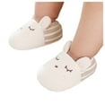 thumbnail image 4 of Wuxian Baby Toddler Girl Boy Slippers House Shoes Cute Cartoon Printing Slipper For Home Indoor Winter Bedroom Non Soft Warm Sport Sandals,Beige,6-12 Months, 4 of 5