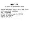 thumbnail image 2 of Transit Auto Front Rear Hub Bearings Assembly Coated Disc Brake Rotors and Ceramic Pads Kit (10Pc) for Car Ford Flex Taurus Lincoln MKT MKS - Left Right Side (Driver Passenger) KBB-111343, 2 of 11
