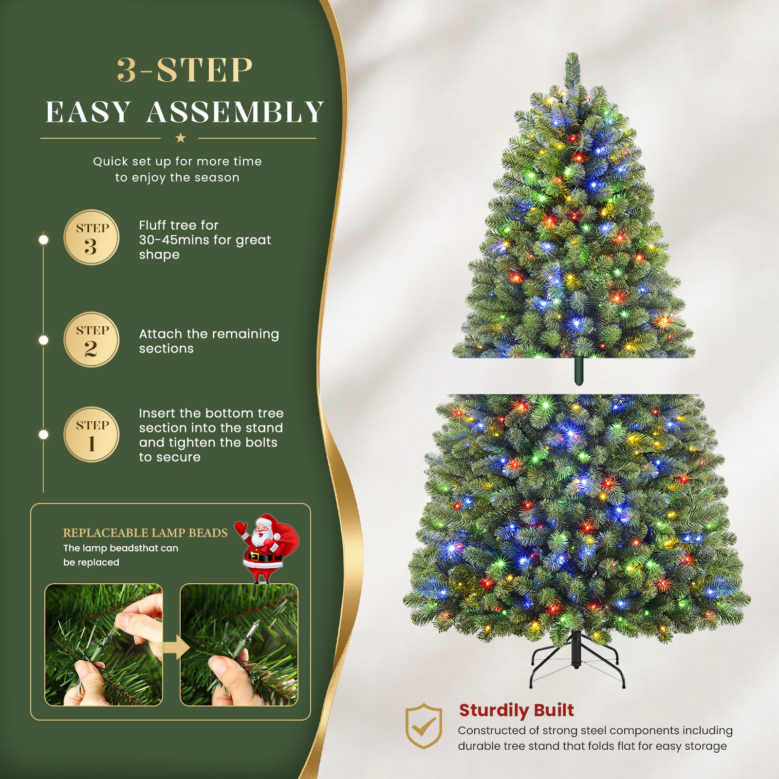 Lolsea 4.5 Ft Prelit Artificial Christmas Tree Remote Control photo 4
