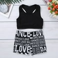 thumbnail image 3 of TiaoBug Kids Girls Basic 2 Piece Active Outfit Racer Back Crop Top and Shorts Set for Gymnastics Dancing Workout Black S, 3 of 7