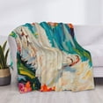 thumbnail image 3 of Naloa Playful Floral Cat Flannel Fleece Throw Blanket for Bed Couch, Thick Blanket - All Seasons Suitable for Women, Men and Kids-50"x40", 3 of 6