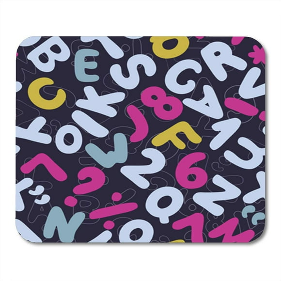 POGLIP Blue ABC Color Letters Colorful Abstract Alphabet Artistic Balloon Mousepad Mouse Pad Mouse Mat 9x10 inch